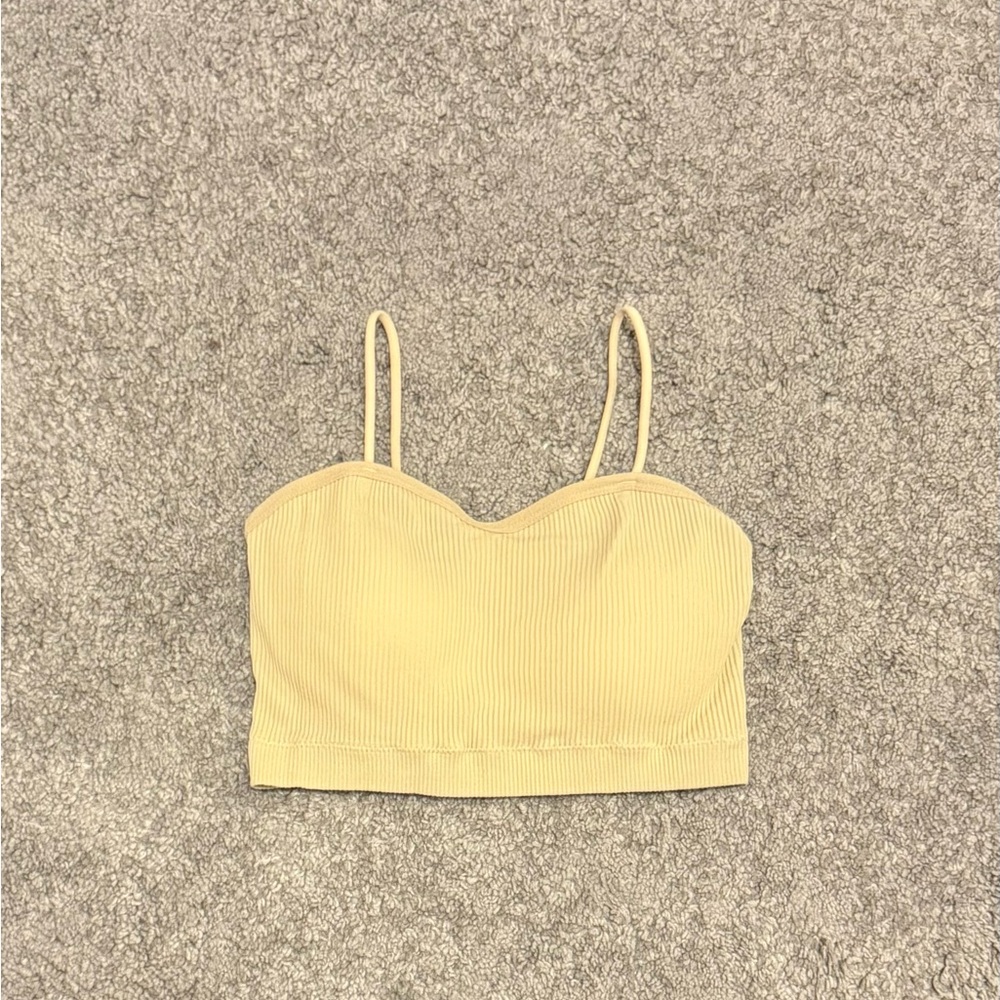 Cream/Tan Ribbed Crop Top